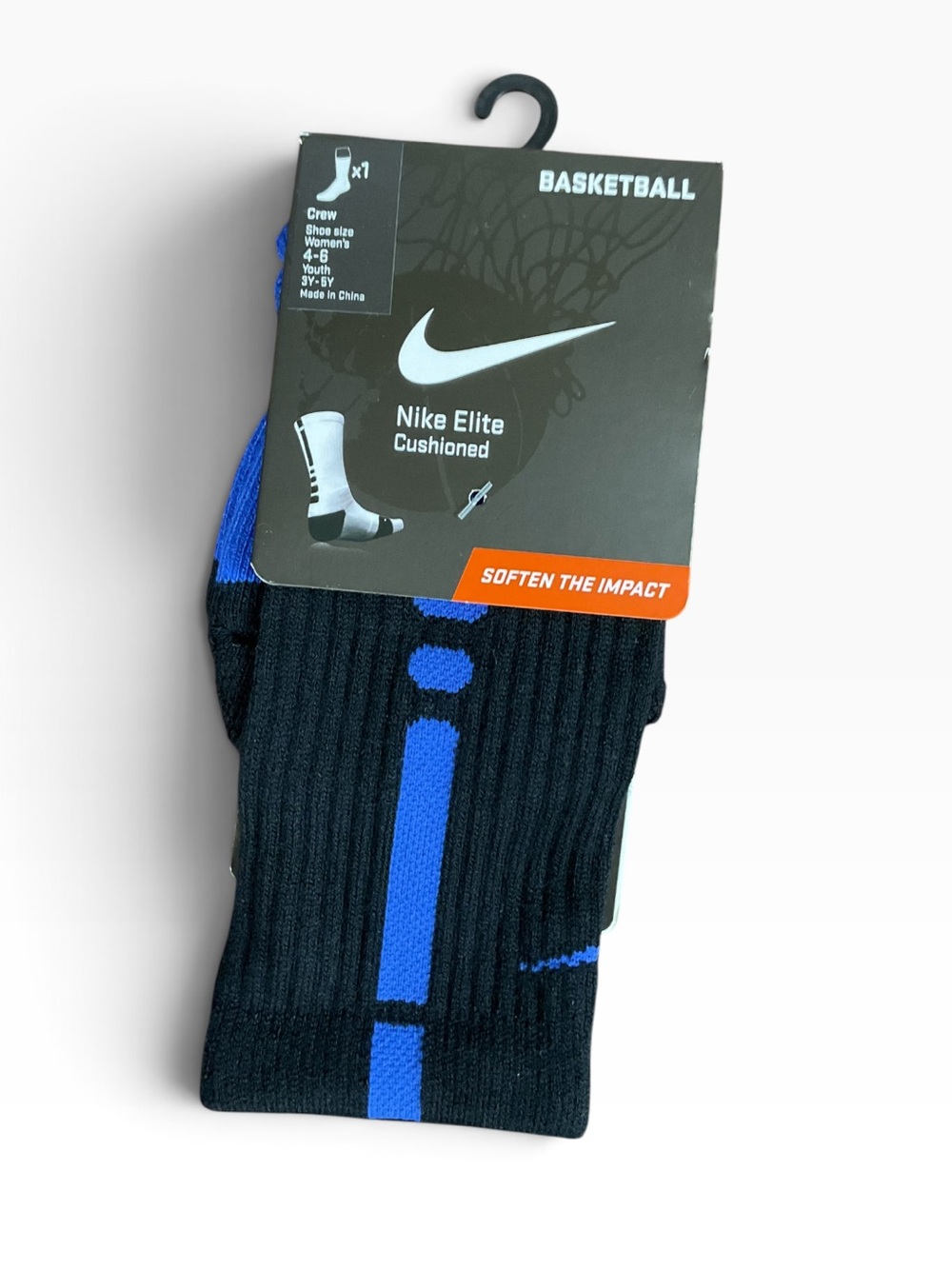 Brand New-Nike Elite Basketball Crew Socks - Black/ Royal